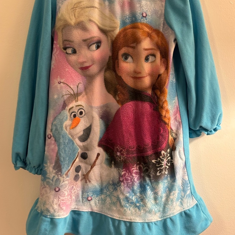 Nina Blue Kids Pajama Top with Frozen Characters